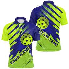 Load image into Gallery viewer, Blue And Green Custom Flame Ball Pickleball Shirts For Men, Personalized Pickleball Team Uniform IPHW7454
