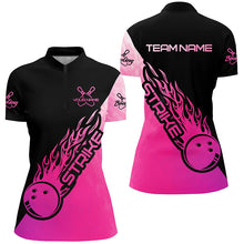 Load image into Gallery viewer, Strike Bowling Pink Bowling Polo Shirts For Women, Custom Bowling Team Shirts Outfit IPHW5239