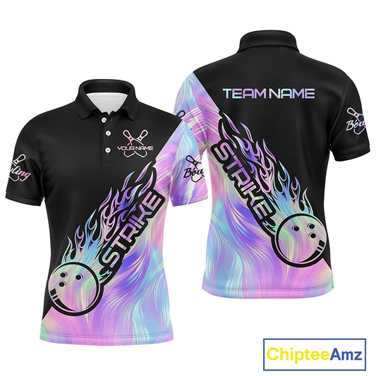 Strike Bowling Polo Shirts For Men, Custom Bowling Team Shirts Bowler Outfit IPHW5242