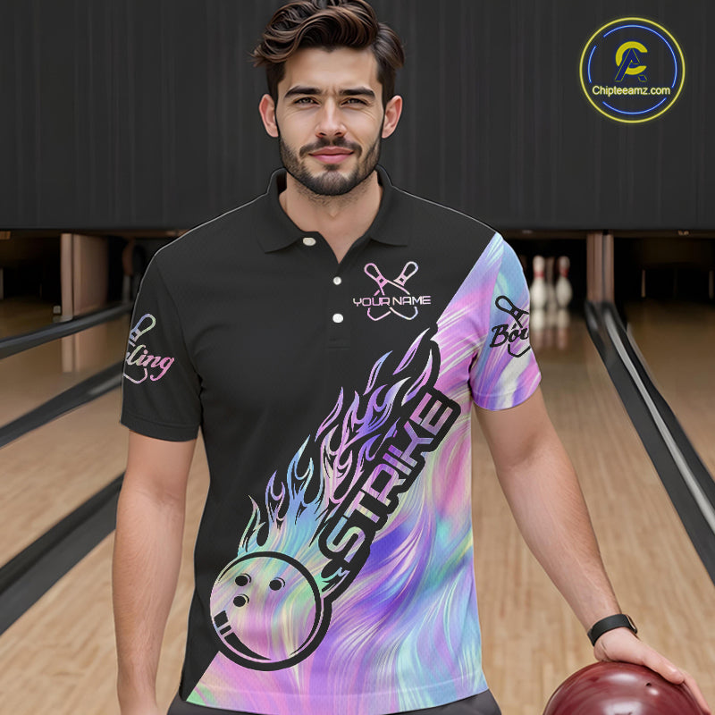 Strike Bowling Polo Shirts For Men, Custom Bowling Team Shirts Bowler Outfit IPHW5242