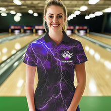 Load image into Gallery viewer, Purple Thunder Lightning Custom Cobra Snake Bowling Women Polo Shirts, Bowling Team Shirt IPHW8898