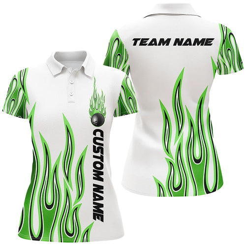 Personalized Flame Bowling Shirts For Women, Bowling Ball Custom Bowling Team Shirt IPHW4983
