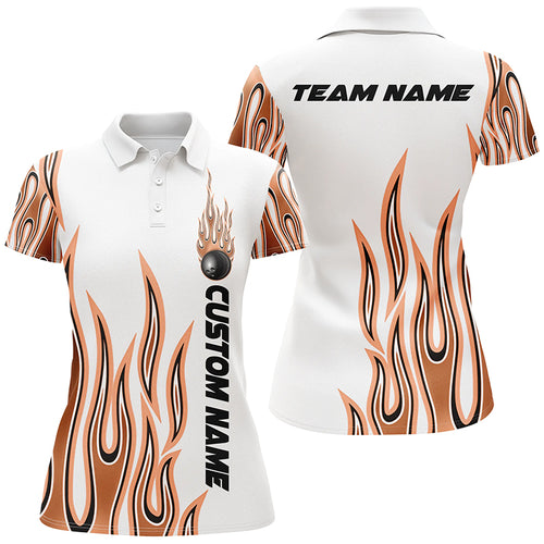 Personalized Flame Bowling Shirts For Women, Bowling Ball Custom Bowling Team Shirt IPHW4984