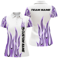 Load image into Gallery viewer, Personalized Flame Bowling Shirts For Women, Bowling Ball Custom Bowling Team Shirt IPHW4986