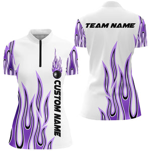 Personalized Flame Bowling Shirts For Women, Bowling Ball Custom Bowling Team Shirt IPHW4986