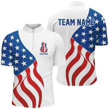 Load image into Gallery viewer, American Flag Bowling Pins Custom Bowling Team Shirts Men And Women, Patriotic Bowling Jerseys IPHW6610