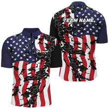 Load image into Gallery viewer, American Flag Custom Bowling Team Shirts For Men And Women, Patriotic Bowling Team Jerseys IPHW6978