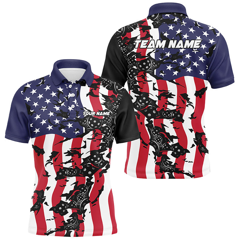 American Flag Custom Pickleball Team Shirts For Men And Women, Patriotic Pickleball Jerseys IPHW6980