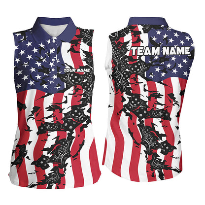 American Flag Custom Pickleball Team Shirts For Women, Patriotic Pickleball Jerseys IPHW6980