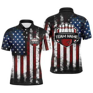 American Flag Bowling Shirt For Men, Custom Bowling Jersey For Team Patriots Bowlers Shirt IPHW5140