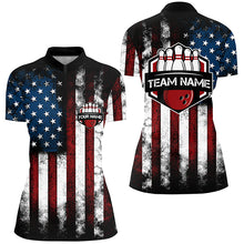 Load image into Gallery viewer, American Flag Bowling Shirt For Women, Custom Bowling Jersey For Team Patriots Bowlers Shirt IPHW5140