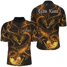 Load image into Gallery viewer, Custom Black And Golden Dragon Bowling Shirts For Men, Bowling Team Uniform Bowlers Outfit IPHW7526