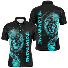 Load image into Gallery viewer, Blue Lion Custom Bowling Short Sleeve Shirts For Men, Lion Bowling Team Shirt Bowler Outfits IPHW7529