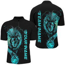 Load image into Gallery viewer, Blue Lion Custom Bowling Short Sleeve Shirts For Men, Lion Bowling Team Shirt Bowler Outfits IPHW7529