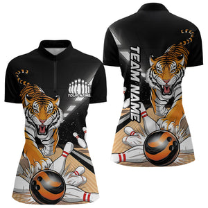 Custom Tiger Bowling Shirts For Women, Tiger Bowling Team Shirt Bowler Uniform Outfits IPHW7980