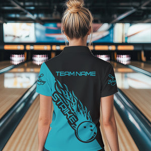 Custom Bowling Shirts For Women, Bowling Team Shirts Bowling Strike | Ball Blue IPHW4289