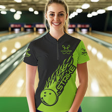 Load image into Gallery viewer, Custom Bowling Shirts For Women, Bowling Team Shirts Bowling Strike | Green IPHW4291