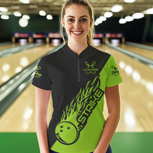 Custom Bowling Shirts For Women, Bowling Team Shirts Bowling Strike | Green IPHW4291