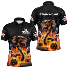 Load image into Gallery viewer, Custom Flame Cobra Snake Bowling Team Polo Shirts For Men, Bowling Tournament Outfit IPHW8667