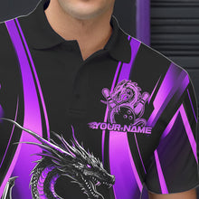 Load image into Gallery viewer, Custom Purple Dragon Bowling Jerseys, Dragon Bowling Men Polo Shirts Bowling League Shirt IPHW8928