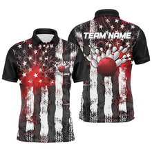 Load image into Gallery viewer, Red Lightning American Flag Custom Unisex Bowling Team Jerseys, Patriotic Bowling Team Shirts IPHW6178