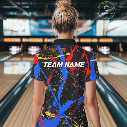 Personalized Colorful Bowling Shirts For Women, Custom Name Bowling Team Jerseys IPHW6181
