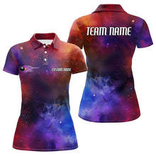 Load image into Gallery viewer, Galaxy Bowling Shirts For Women, Custom Name Flame Bowling Ball Team Jerseys IPHW6192