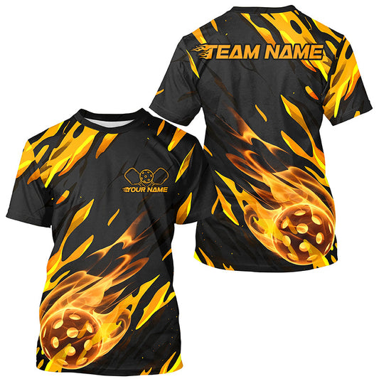 Custom Flame Pickleball T-Shirts For Men, Pickleball Team Uniform Pickleball Outfits IPHW7783
