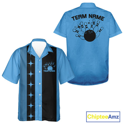 Custom Vintage Bowling Hawaiian Shirt For Men And Women, Bowling Team Button Up Shirt IPHW10062