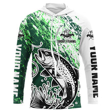 Load image into Gallery viewer, Custom Trout Fishing Jerseys, Trout Tournament Long Sleeve Fishing Shirts For Men And Women | Green IPHW5816