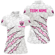 Load image into Gallery viewer, Custom Breast Cancer Pink Ribbon Ladies Bowling Shirts, Breast Cancer Awareness Team Jersey IPHW7046