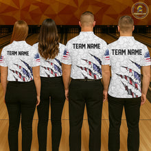 Load image into Gallery viewer, Personalized American Flag Bowling Team Shirts For Men And Women Patriotic Bowling Gifts IPHW5523