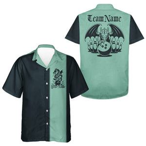 Custom Green Dragon Bowling Hawaiian Shirts For Men And Women, Classic Retro Bowling Team Shirt IPHW8279