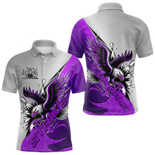 Load image into Gallery viewer, Custom Purple Eagle Bowling Team Men Polo Shirts, Eagle Bowling League Shirt Bowlers Outfit IPHW8756
