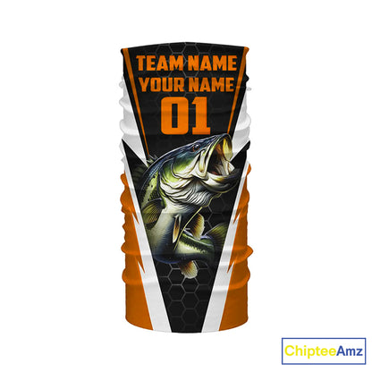 Personalized Bass Fishing Sport Jerseys, Bass Fishing Long Sleeve Tournament Shirts | Orange IPHW4382