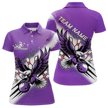 Load image into Gallery viewer, Custom Purple Eagle Bowling Jerseys, Eagle Bowling Women Polo Shirts Team Bowlers Uniform IPHW8788