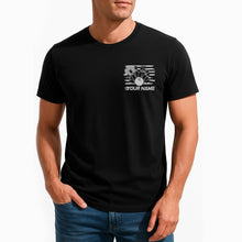 Load image into Gallery viewer, Custom Grunge American Flag Eagle Bowling T-Shirts For Men, Blue Lightning Design IPHW9059