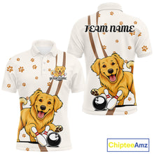 Load image into Gallery viewer, Custom Funny Golden Retriever Dog Men Bowling Team Shirt, Dog Lovers Bowling Uniform IPHW10209