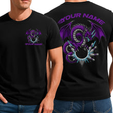 Load image into Gallery viewer, Personalized Bowling T-Shirts For Men, Purple Dragon Storm Style Team Apparel IPHW9076