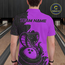 Load image into Gallery viewer, Custom Black And Purple Cobra Snake Bowling Men Polo Shirts Team Uniform Bowling Pattern IPHW9033