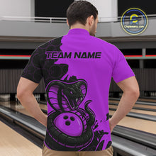 Load image into Gallery viewer, Custom Black And Purple Cobra Snake Bowling Men Quarter-Zip Shirts Team Uniform Bowling Pattern IPHW9033