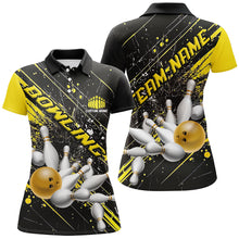 Load image into Gallery viewer, Gold Strike Bowling Custom Team Shirts For Women, Bowling League Outfits For Bowlers IPHW6335