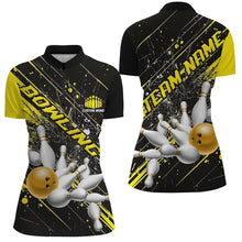 Load image into Gallery viewer, Gold Strike Bowling Custom Team Shirts For Women, Bowling League Outfits For Bowlers IPHW6335