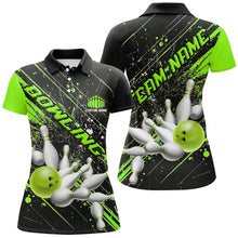 Load image into Gallery viewer, Green Strike Bowling Custom Team Shirts For Women, Bowling League Outfits For Bowlers IPHW6336
