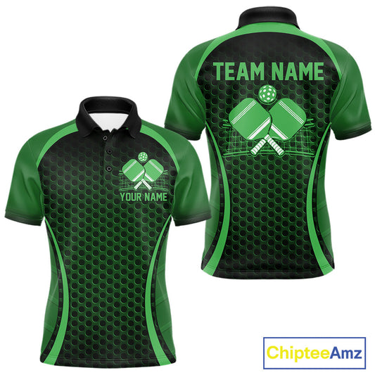 Custom Green Pickleball Shirts For Men, Men's Pickleball Outfit Pickleball Team Shirts IPHW10694