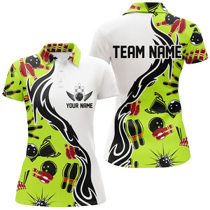 Custom Bowling Shirts For Women, Personalized Bowling Team Jerseys Bowling Pattern IPHW4958