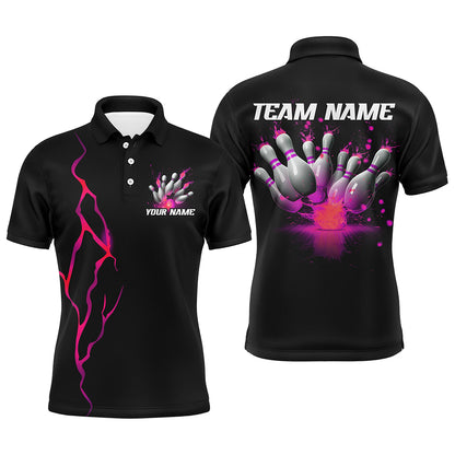 Multi-Color Flame Thunder Custom Bowling Shirts With Name, Bowling League Shirts For Team Bowlers Outfits IPHW6598