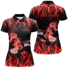 Load image into Gallery viewer, Red Flame Eagle Custom Bowling Team Shirts For Women, Fire Bowling League Shirt IPHW7946