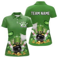 Load image into Gallery viewer, Custom Green St Patrick'S Day Bowling Polo Shirts For Women, Team Bowling Outfits IPHW8373