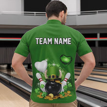 Load image into Gallery viewer, Custom Green St Patrick'S Day Bowling Quarter-Zip Shirts For Men, Saint Patrick Team Bowling Outfits IPHW8373